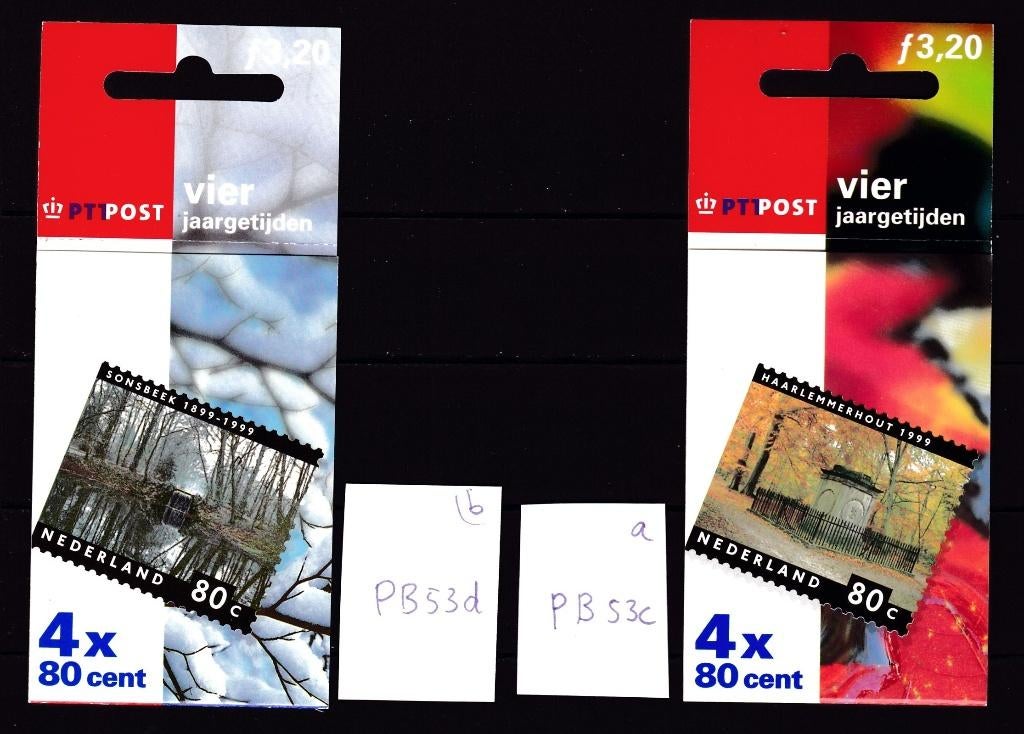 9435) Nederland pb53c en pb53d vier jaargetijden 1999, Postzegels en Munten, Postzegels | Nederland, Ophalen of Verzenden