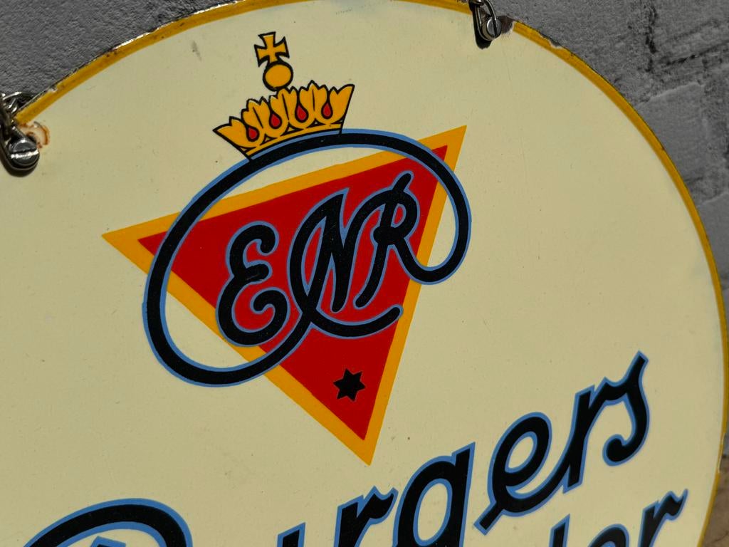 Vintage Emaille Bord Burgers Deventer Officieel Agent, Ophalen