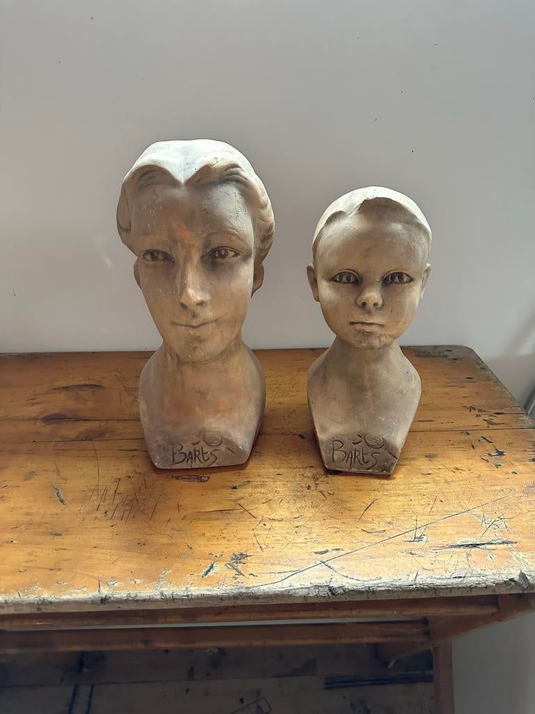2 vintage Barts buste hoofden, Ophalen