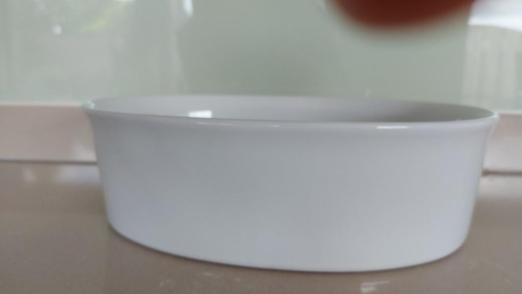 Ovale Ikea witte stenen ovenschaal., Ophalen of Verzenden, Zo goed als nieuw