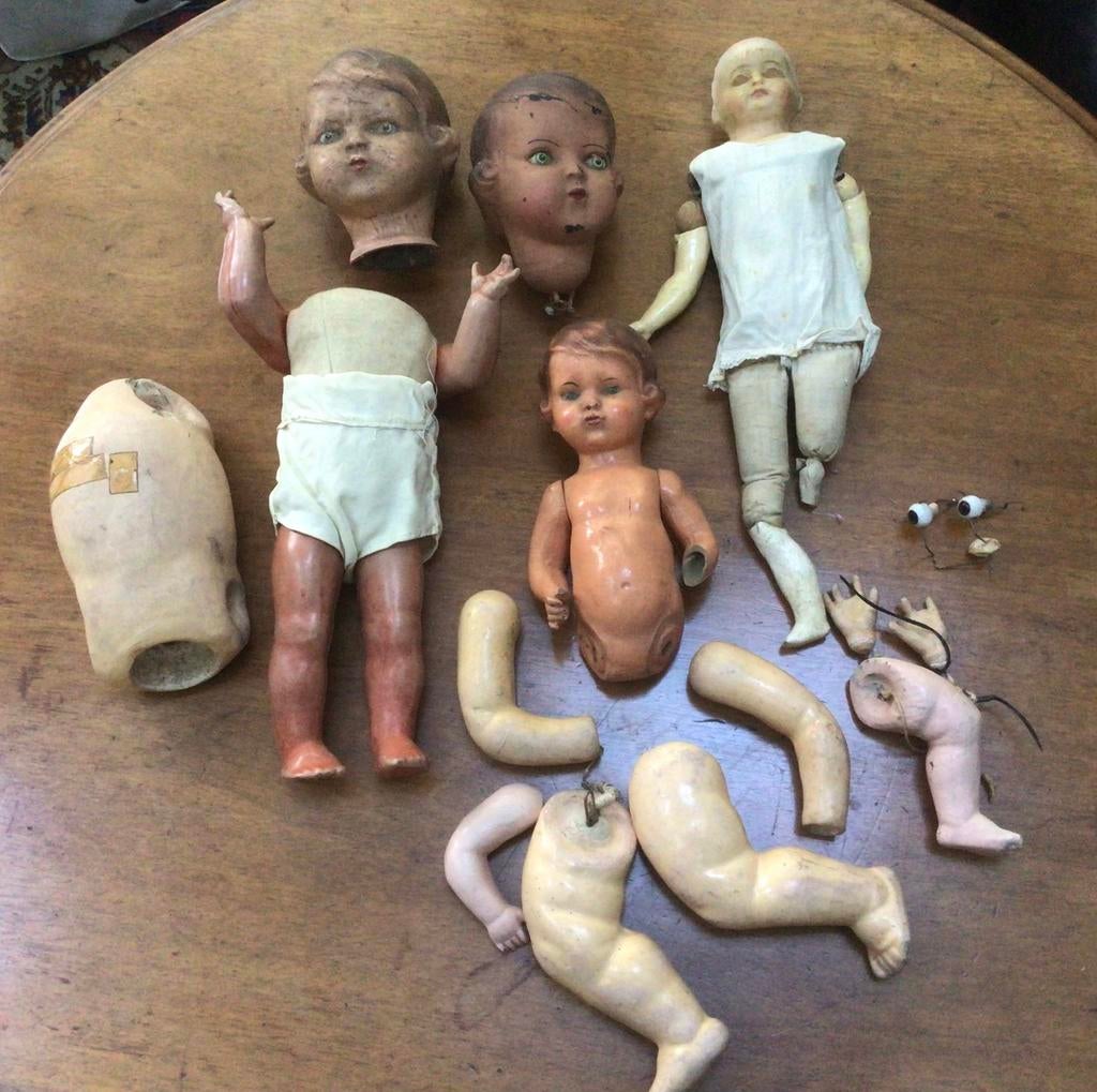 Onderdelen van antieke poppen, Ophalen of Verzenden