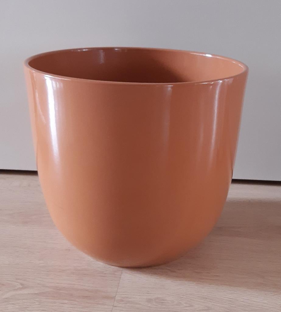 Mica Decorations Tusca Brown bloempot voor binnen H25xD28, Tuin en Terras, Bloempotten, Ophalen, Rond, Aardewerk, Binnen