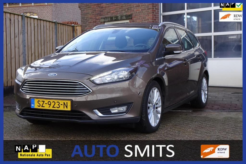 Ford Focus Wagon 1.0 Titanium, Gebruikt, Bruin, Bluetooth, Origineel Nederlands