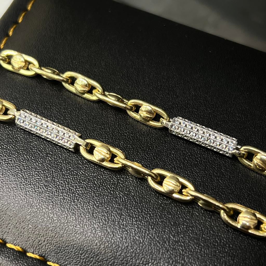 14k gouden ketting massief monte carlo schakel italy, Ophalen of Verzenden, Zo goed als nieuw, Goud