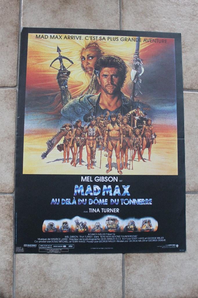 filmaffiche Mel Gibson Mad Max 3 1985 filmposter, Rechthoekig Staand, Ophalen of Verzenden, Zo goed als nieuw, A1 t/m A3