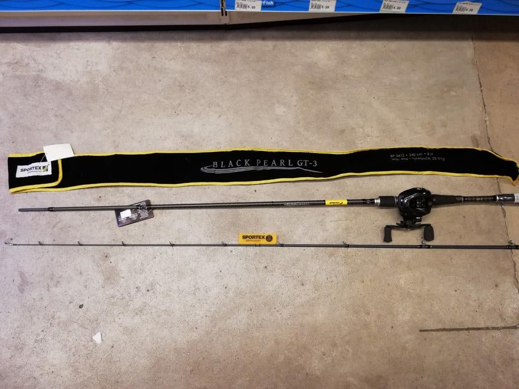 Hengel Sportex black pearl BP 2412 baitcast 240 8ft 22-51g, Watersport en Boten, Ophalen, Nieuw, Werphengel