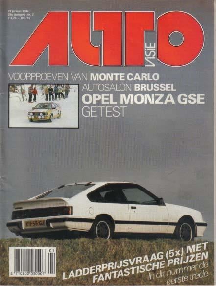 Autovisie 2 1984 : Opel Monza GSE - Audi Quattro Coupe, Ophalen of Verzenden, Gelezen, Algemeen