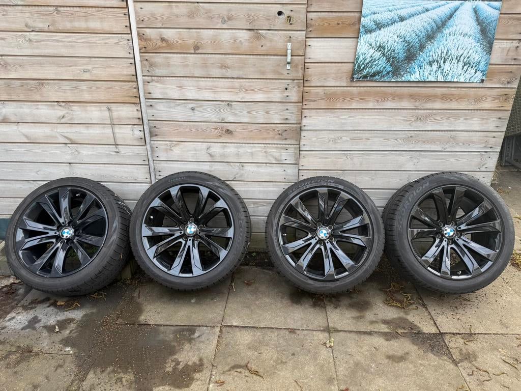 BMW M-Sport X6/X5 20’inch Hoogglans Zwarte Velgen, Ophalen, Gebruikt, Banden en Velgen, Winterbanden