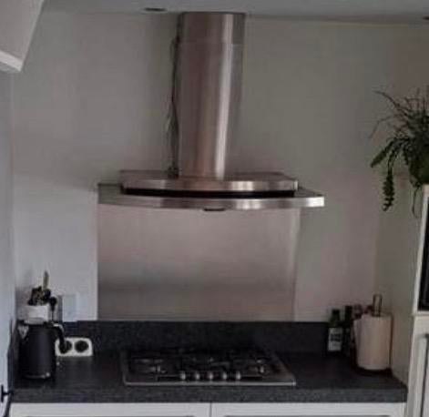 Graniet Aanrechtblad 160cm met siemens gasfornuis, Gebruikt, Zwart, 150 tot 200 cm, Ophalen of Verzenden