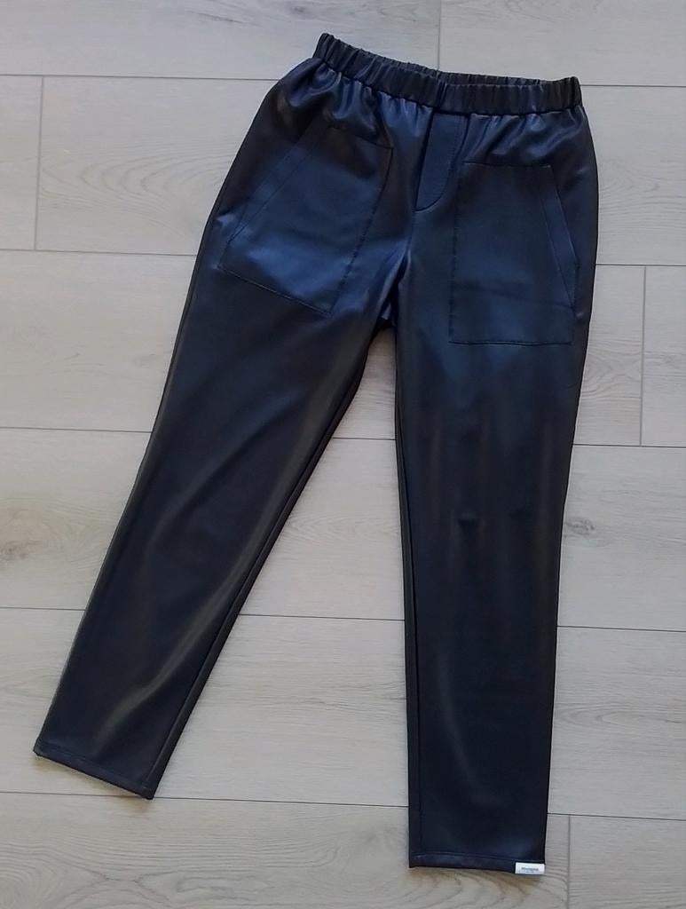 Penn & Ink leather look broek maat M, Maat 38/40 (M), Penn & Ink, Zwart, Ophalen of Verzenden
