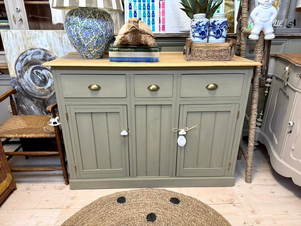 Commode ladekast dressoir linnenkast babykamer taupe, Kinderen en Baby's, Kinderkamer | Commodes en Kasten, Zo goed als nieuw