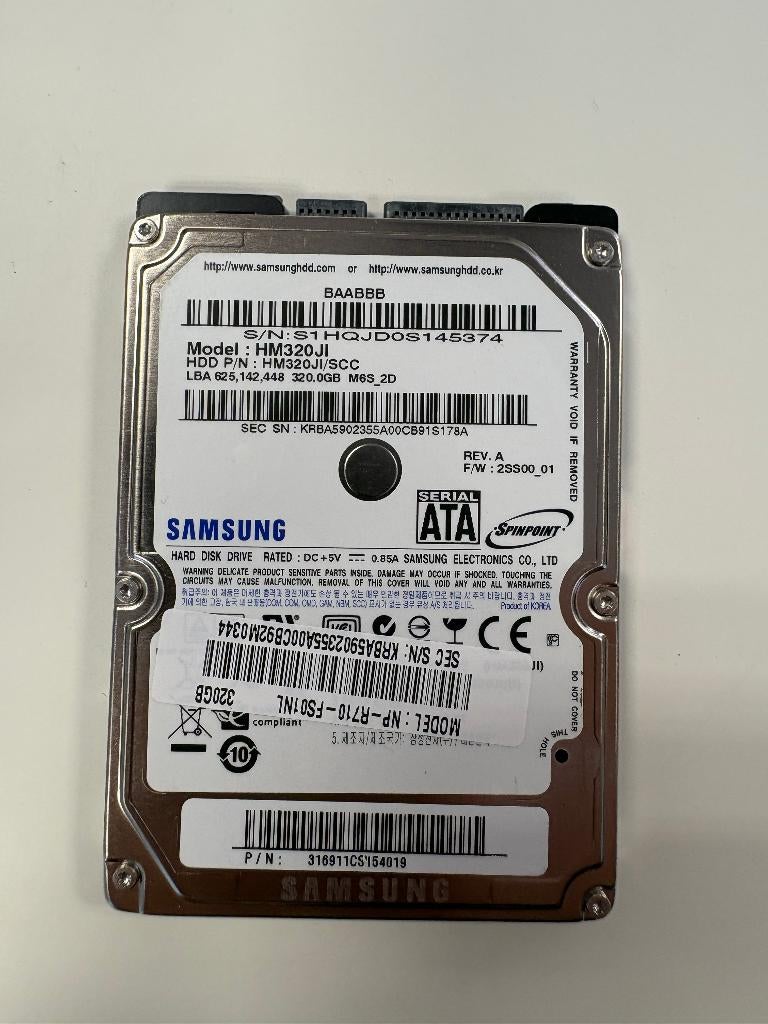 HDD Samsung 2,5 inch SATA HM320JI 320GB, Intern, Samsung, Gebruikt, -