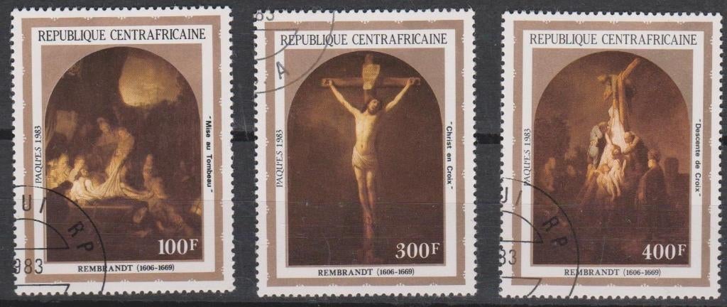 1710. Centraal Afrika 935/37 gest. Pasen, Ophalen of Verzenden, Overige landen, Gestempeld