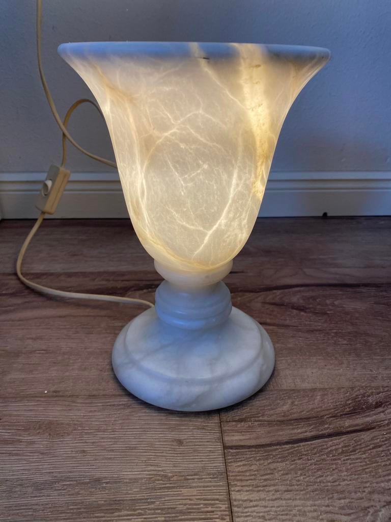 Albast Marmeren Vintage Lamp Spanje jaren 70, Huis en Inrichting, Lampen | Tafellampen, Ophalen, Overige materialen, Minder dan 50 cm