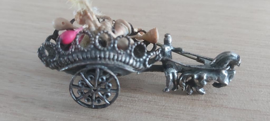 zilveren miniatuur brosche  heel oud, Antiek en Kunst, Ophalen of Verzenden, Zilver