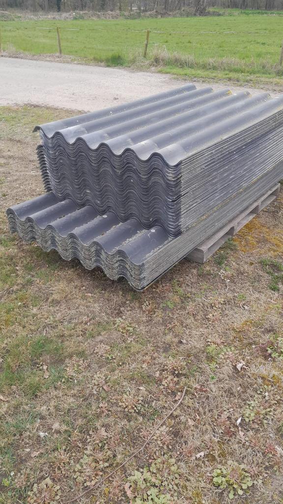 Golfplaten, Doe-het-zelf en Verbouw, Dakpannen en Dakbedekking, Ophalen, Zwart, Zo goed als nieuw, 15 m² of meer