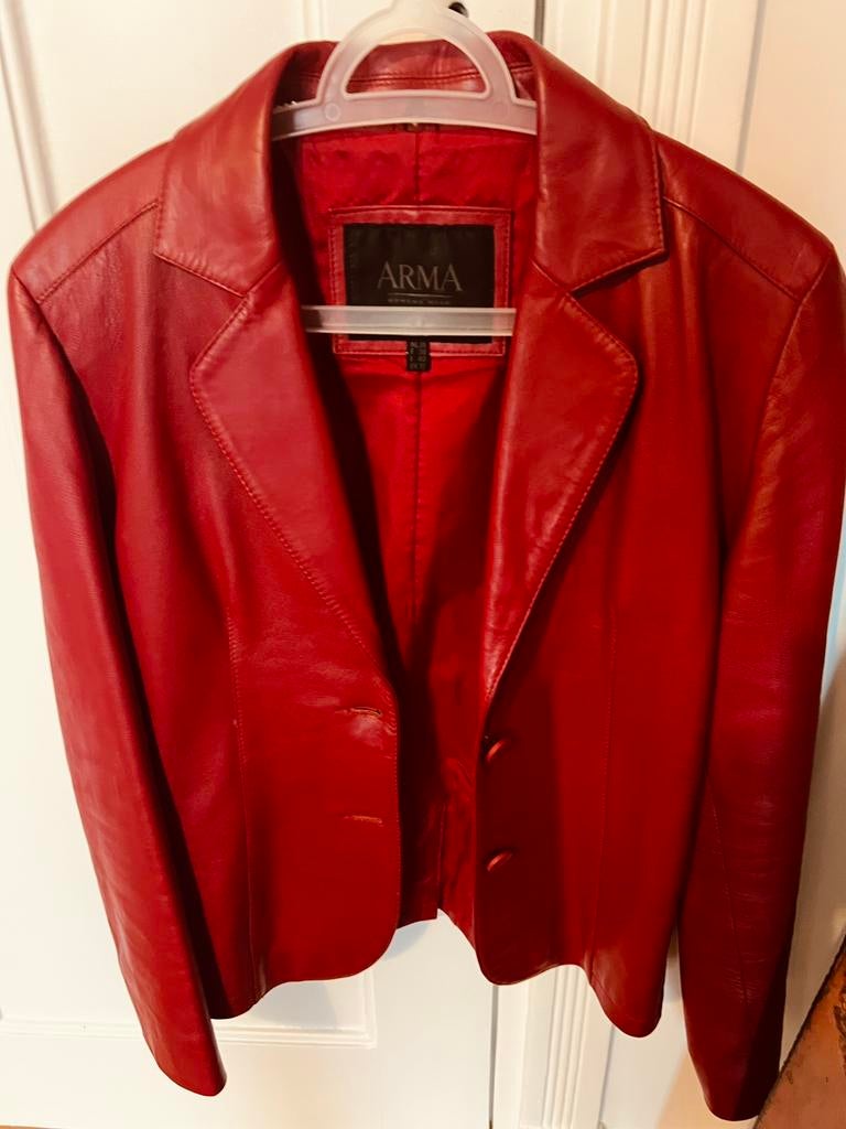 Rood leren jasje ARMA nieuwe, Ophalen of Verzenden, Nieuw, Maat 38/40 (M), Rood