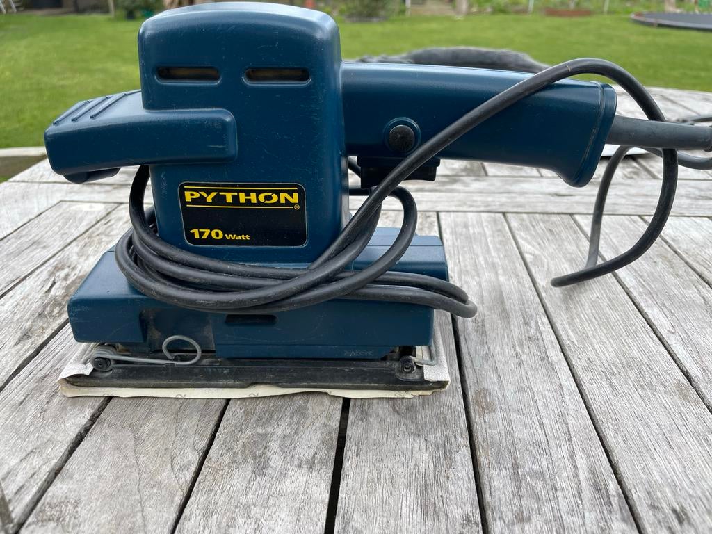 Python Vlakschuurmachine 170 Watt - Gebruikt, Doe-het-zelf en Verbouw, Ophalen, Gebruikt, Minder dan 600 watt, Vlakschuurmachine