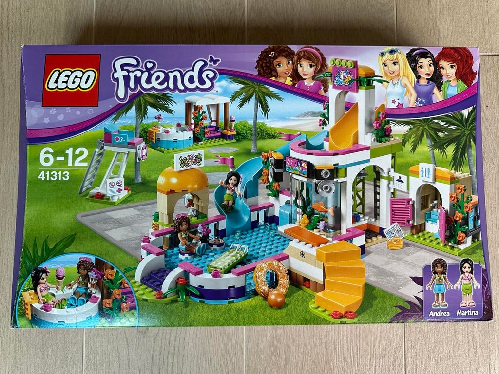 Lego Friends 41313 Zwembad, Ophalen of Verzenden, Zo goed als nieuw, Complete set, Lego