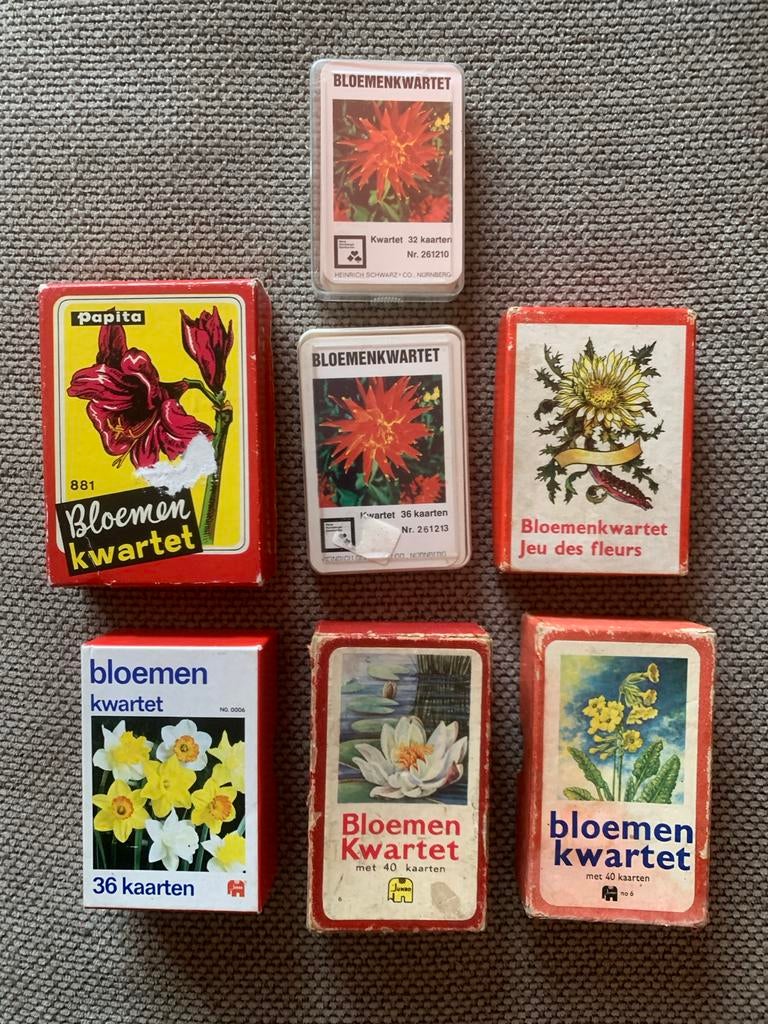 7x oude Bloemenkwartet kwartet bloemen jumbo papita