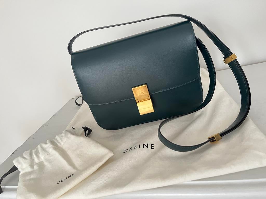 Celine Classic Box Schoudertas - inclusief stofzak, Ophalen, Gebruikt, Groen, Schoudertasje