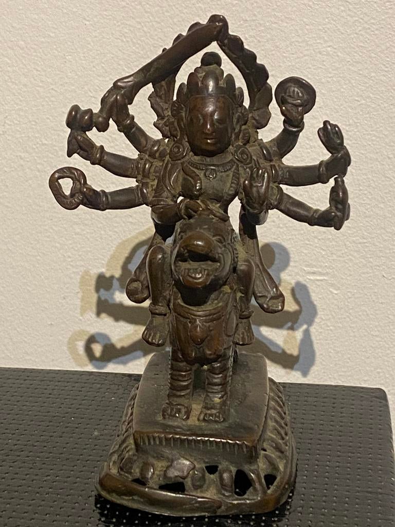 Durga, Brons, Noord-India of Nepal, ca. 11e–15e eeuw, Antiek en Kunst, Ophalen of Verzenden, Brons