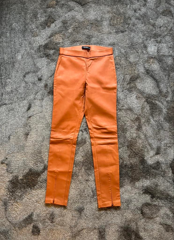 Ibana Bruine leren broek maat 36 - Nieuw!, Ophalen of Verzenden, Nieuw, Maat 36 (S), Bruin