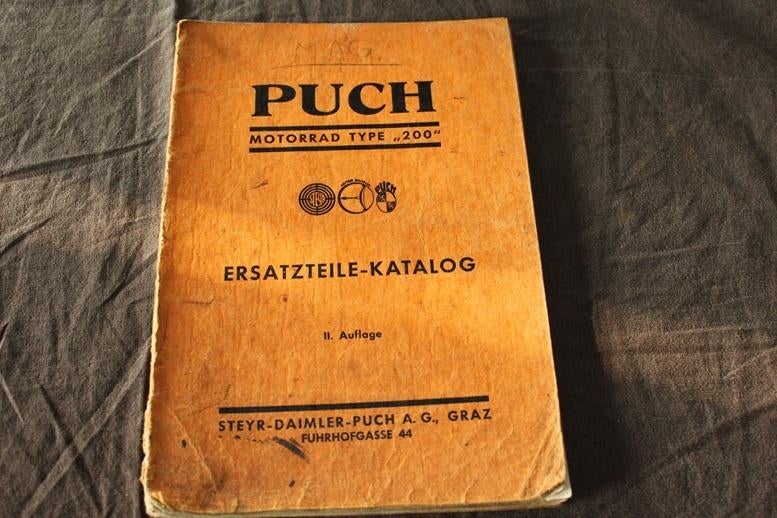 Puch typ 200 1938 motorrad ersatzteil katalog 200cc, Ophalen of Verzenden, Overige merken