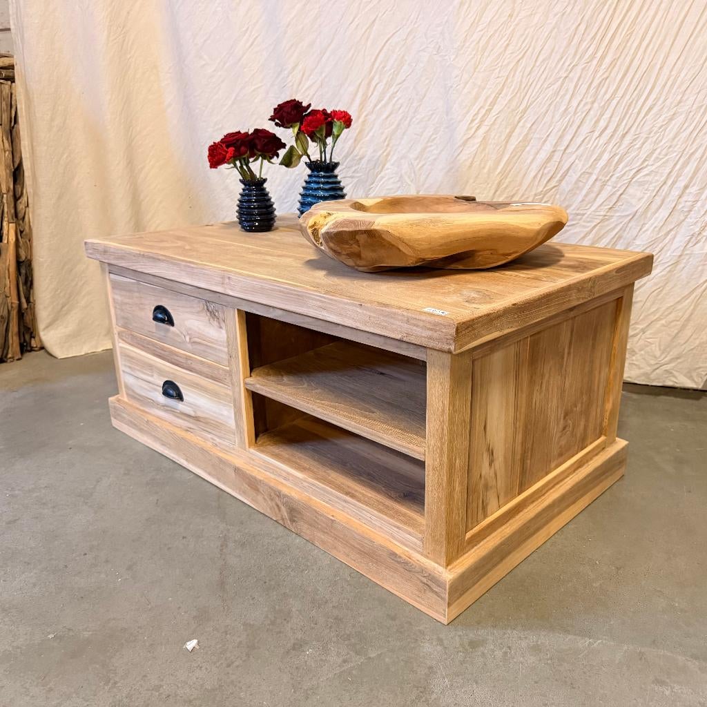 Salontafel - massief teak hout - vanaf € 129,- Bij TTM Wonen, TTM Wonen, Meubels – (Perzische) Tapijten en Woonaccessoires, Taag 63, 2491 CS, Den Haag (Forepark)