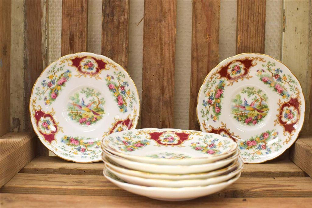 7 stuks Coalport porseleinen schoteltjes 45646, Gebruikt, Ophalen of Verzenden, Bord(en), Wedgwood