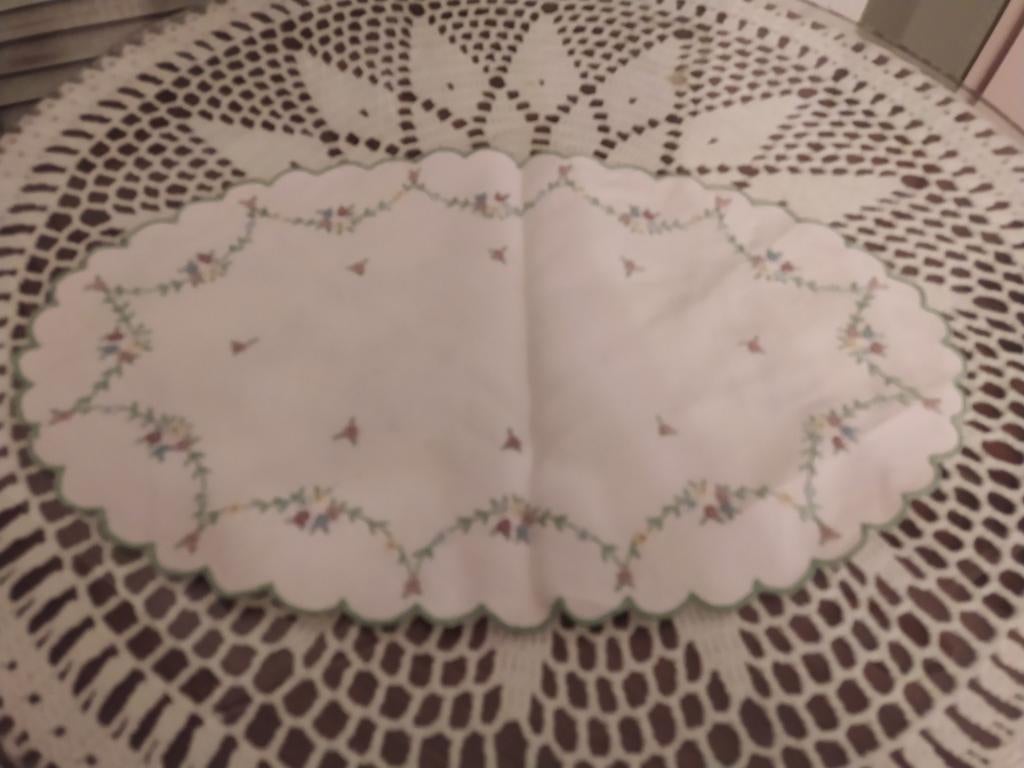 Brocante ovaal kleedje, Antiek en Kunst, Ophalen of Verzenden