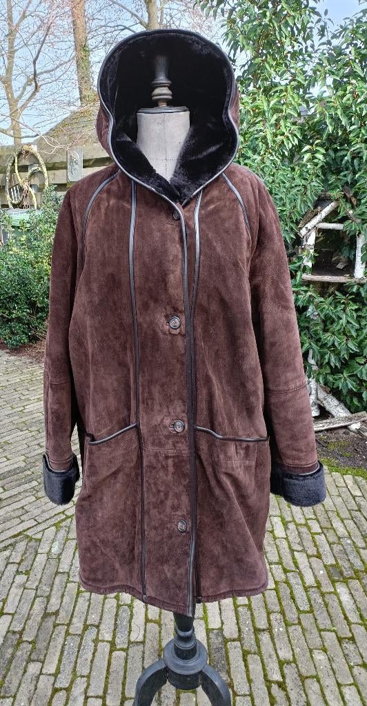 Origineel vintage 1980 leer suède jas VROOM&DREESMAN mt 44, Kleding | Dames, Jassen | Winter, Maat 42/44 (L), Ophalen of Verzenden
