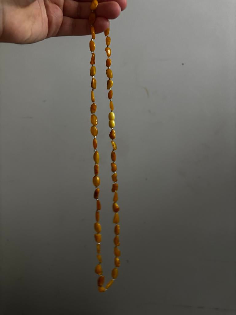 Damla kehribar ketting, Ophalen of Verzenden, Nieuw, Zilver, Overige materialen