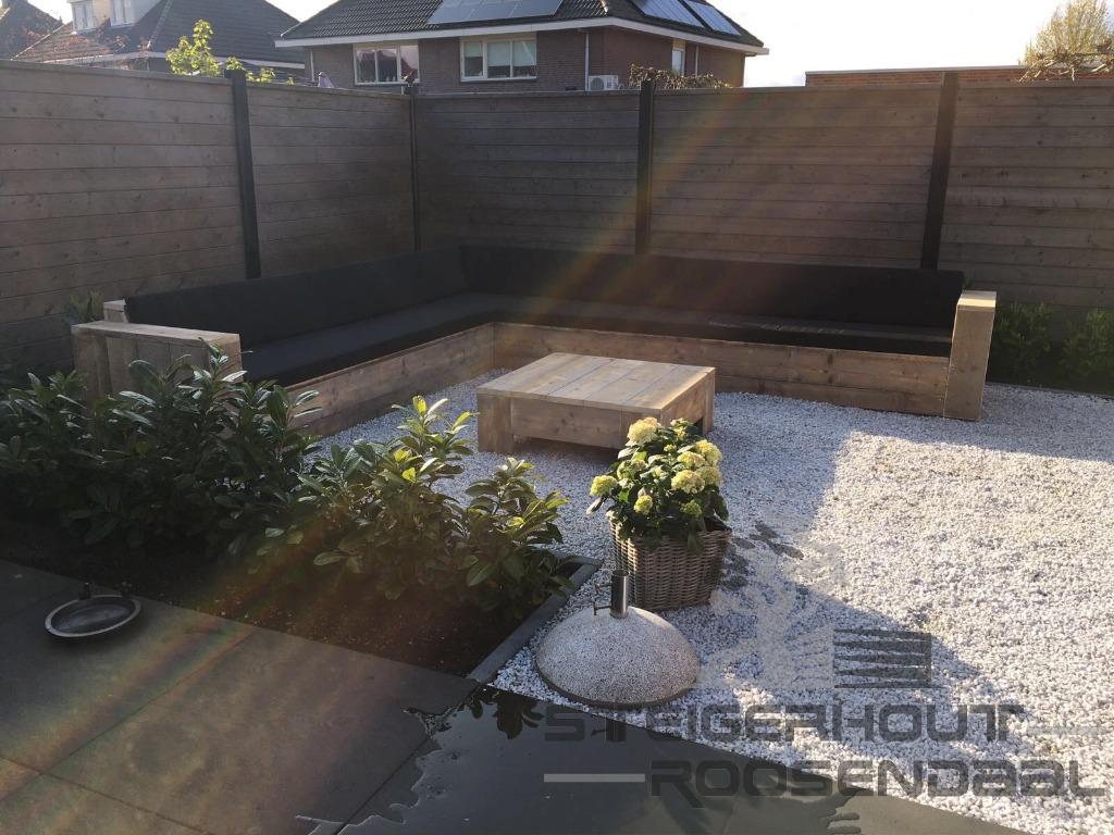 Steigerhout Loungeset Loungebank Hoekbank Tuinbank Tuinset, Verzenden, Bank, Steigerhout, Nieuw