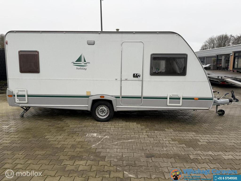 Eifelland Holiday 500 TF incl voortent en luifel, Caravans en Kamperen, 7 tot 8 meter, Bedrijf, Eifelland, Tot en met 4