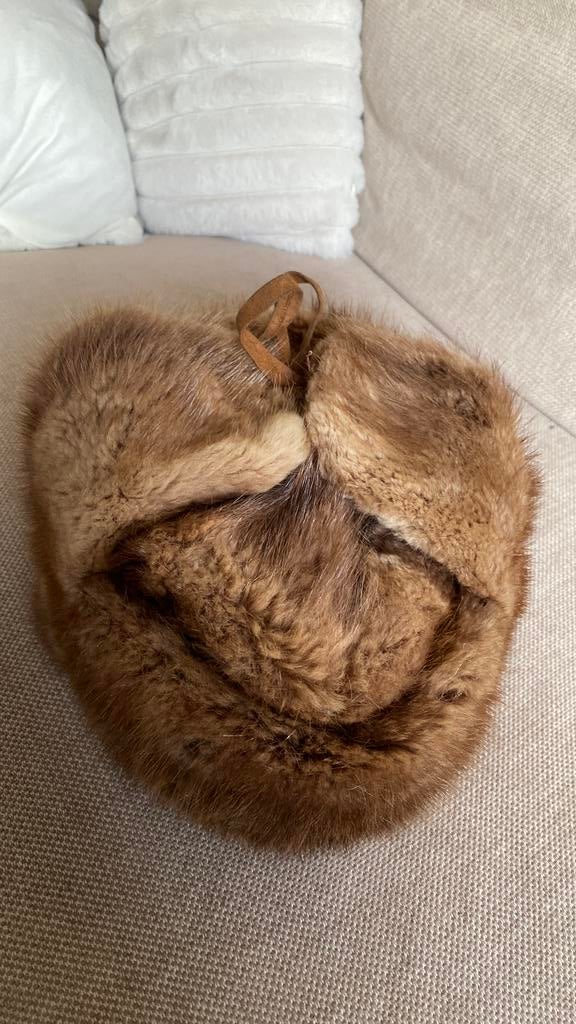 Bont muts bruin, Ophalen of Verzenden, Zo goed als nieuw, 55 cm (S, 6⅞ inch) of minder, Hoed