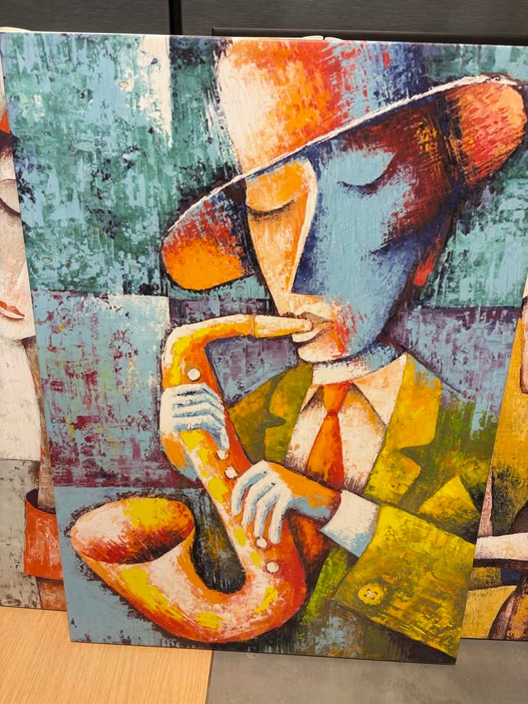 Jazz Saxofoon Schilderij, Ophalen of Verzenden