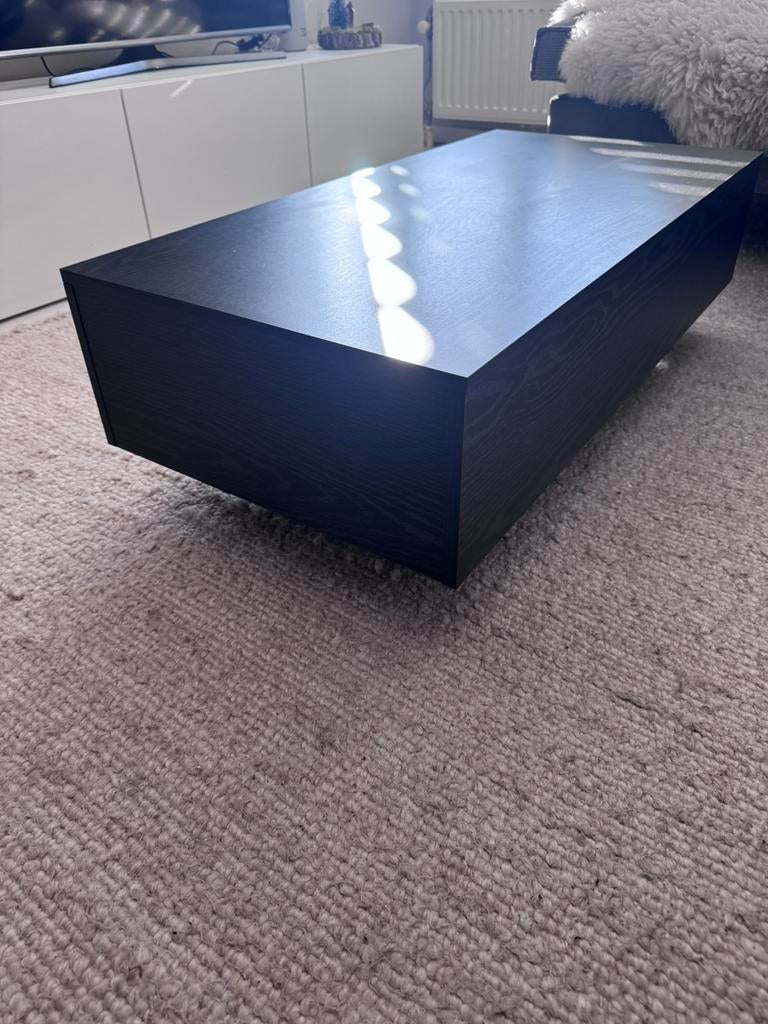 Zwart eiken salontafel linteloo look a like zwevende tafel, Huis en Inrichting, Tafels | Salontafels, Ophalen, Overige materialen