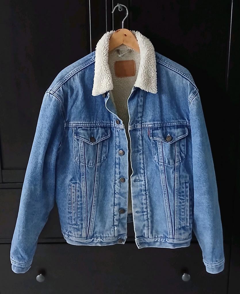 44 L vintage Levi's 70603 sherpa spijkerjas jas met voering, Kleding | Heren, Jassen | Winter, Gedragen, Blauw, Ophalen of Verzenden