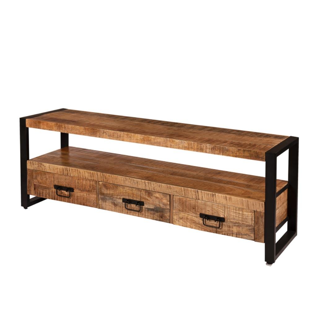 SHOWROOM TV meubel Ladekast Mangohout TV Kast Retro Vintage, Huis en Inrichting, Kasten | Televisiemeubels, Nieuw, Minder dan 100 cm