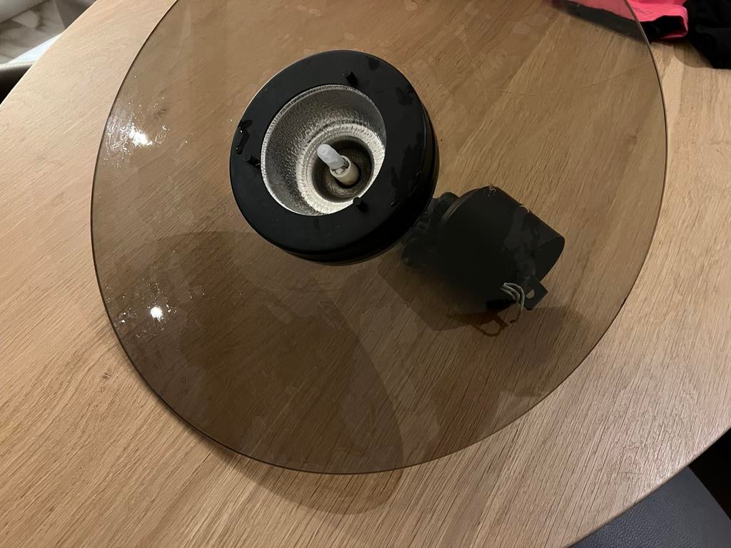 Vintage Treklamp met Glas - Jaren 80, Ophalen, Gebruikt, Glas, Minder dan 50 cm