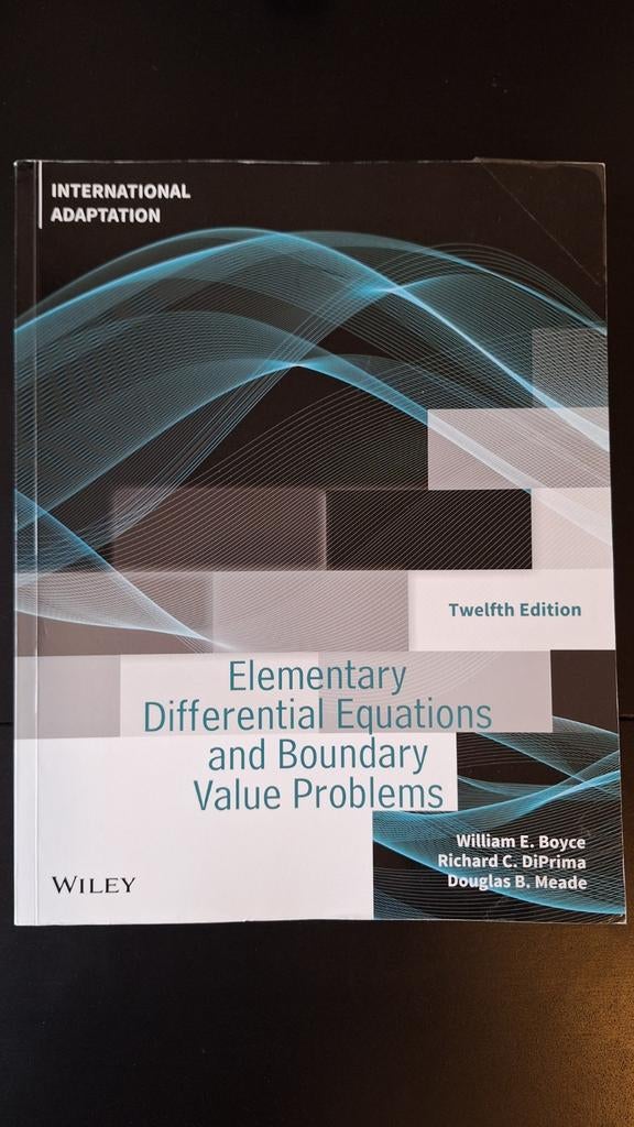 Elementary Differential Equations 12t ed., Boyce, DiPrima, Boeken, Studieboeken en Cursussen, Zo goed als nieuw, WO, Beta, Ophalen of Verzenden