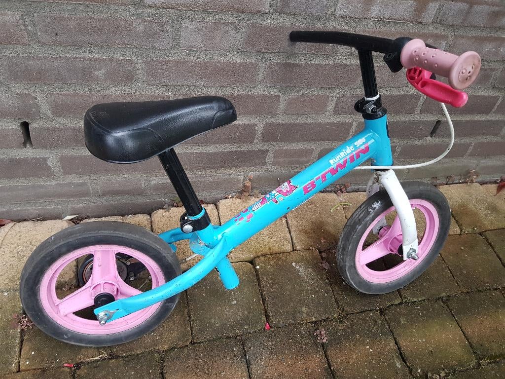 Decathlon Loopfiets Btwin blauw roze., Ophalen of Verzenden, Gebruikt, Minder dan 16 inch, BTWIN