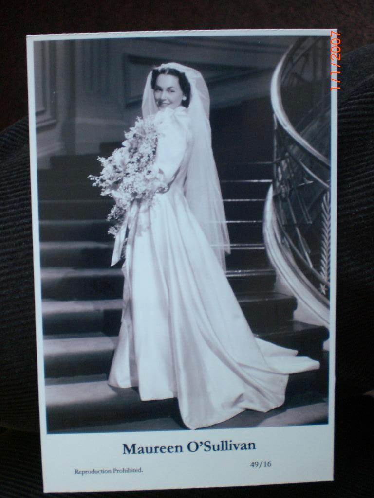 kaart Maureen O'Sullivan, Verzamelen, Ophalen of Verzenden, 1980 tot heden, Sterren en Beroemdheden