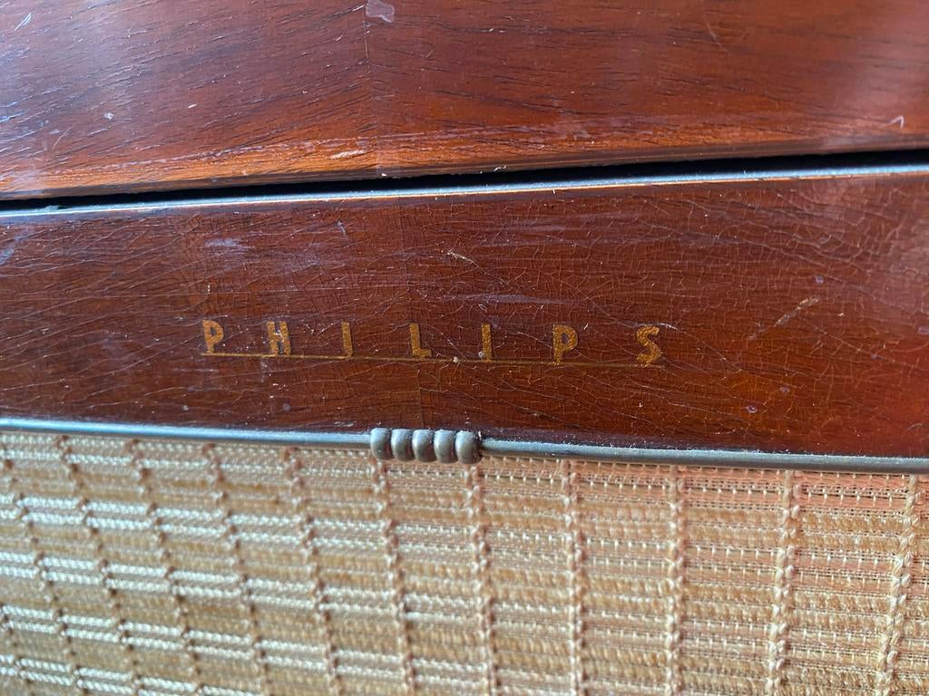 DIY Vintage Philips Radio-Meubel Platenspeler Jaren '50, Ophalen, Gebruikt, Platenspeler, Philips