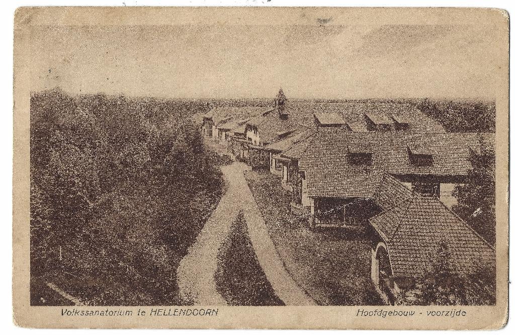 Hellendoorn, Volkssanatorium. Hoofdgebouw - voorzijde, Verzenden, 1920 tot 1940, Gelopen, Overijssel