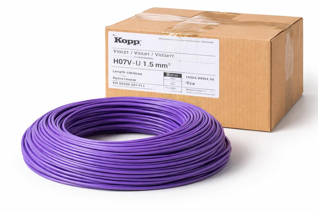 Kopp H07V-U 1.5mm² Violet 100m installatiedraad / Nieuw, Hobby en Vrije tijd, Elektronica-componenten, Ophalen of Verzenden, Nieuw