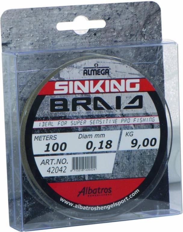 Almega |Sinking Braid | 100M |  gevlochten vislijn 749, Hegebeintumerdyk 10, 9172 PJ Ferwert, Nieuw, Ophalen of Verzenden, Vislijn