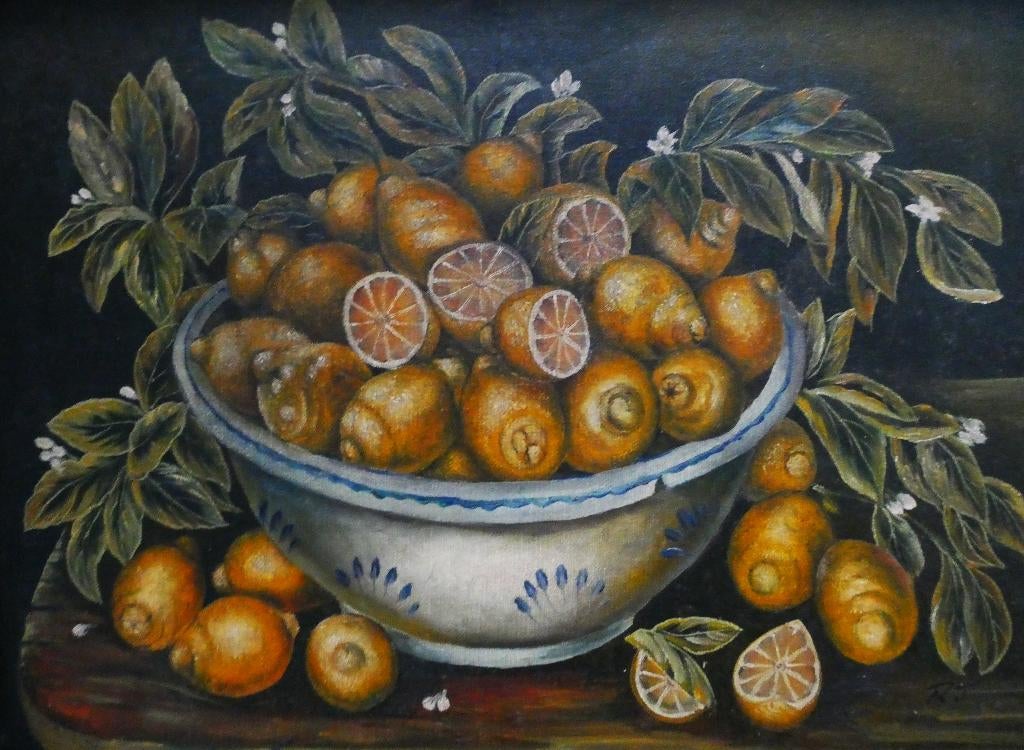 Schilderij Biggs & Sons stilleven citroenen René Tempur, Ophalen of Verzenden