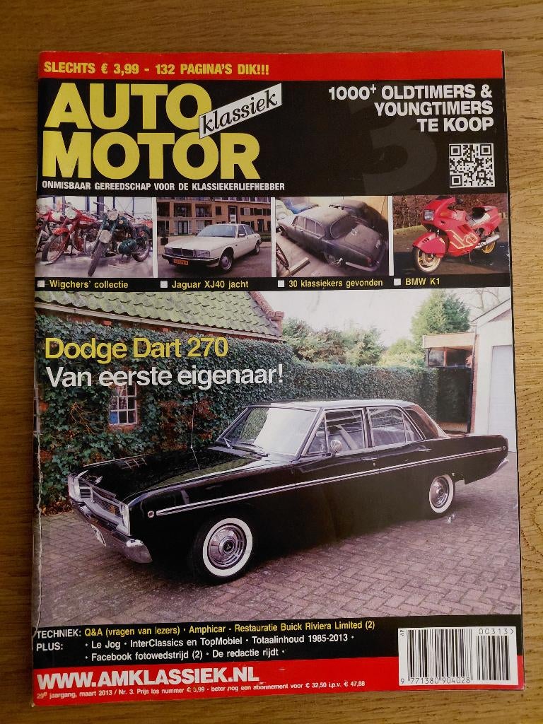 Auto Motor Klassiek 3 2013 Amphicar, XJ40, Dodge Dart BMW K1, Ophalen of Verzenden, Zo goed als nieuw, Overige merken